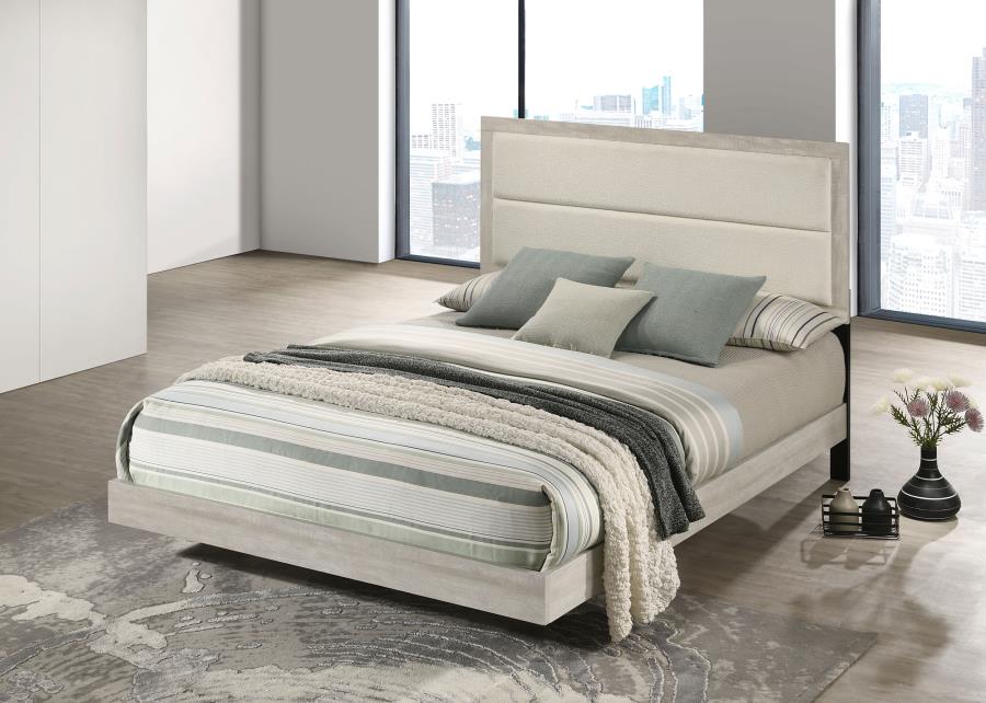 Trenton 54-inch Wood Queen Panel Bed Rustic Cream Twin 225061T, Full 225061F, Queen 225061Q AND Eastern King 225061KE. - Venini Furniture 