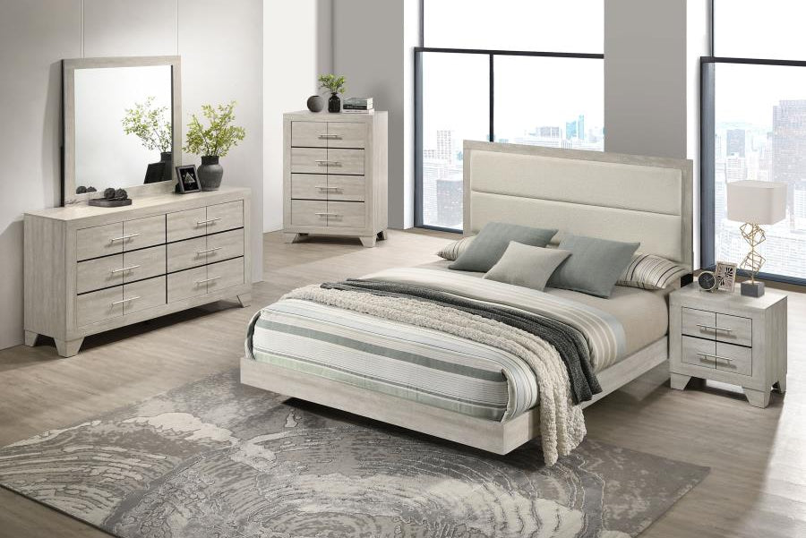 Trenton 54-inch Wood Queen Panel Bed Rustic Cream Twin 225061T, Full 225061F, Queen 225061Q AND Eastern King 225061KE. - Venini Furniture 