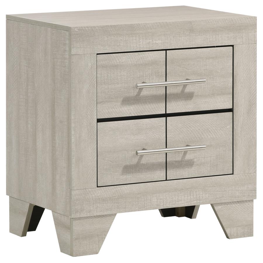Trenton 2-drawer Nightstand Bedside Table Rustic Cream 225062 - Venini Furniture 