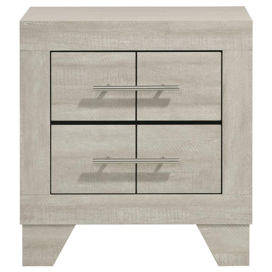 Trenton 2-drawer Nightstand Bedside Table Rustic Cream 225062 - Venini Furniture 