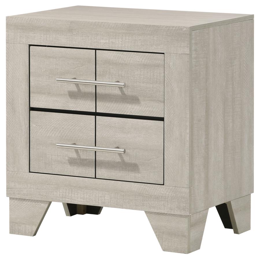 Trenton 2-drawer Nightstand Bedside Table Rustic Cream 225062 - Venini Furniture 