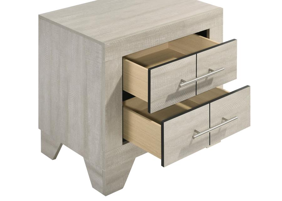 Trenton 2-drawer Nightstand Bedside Table Rustic Cream 225062 - Venini Furniture 