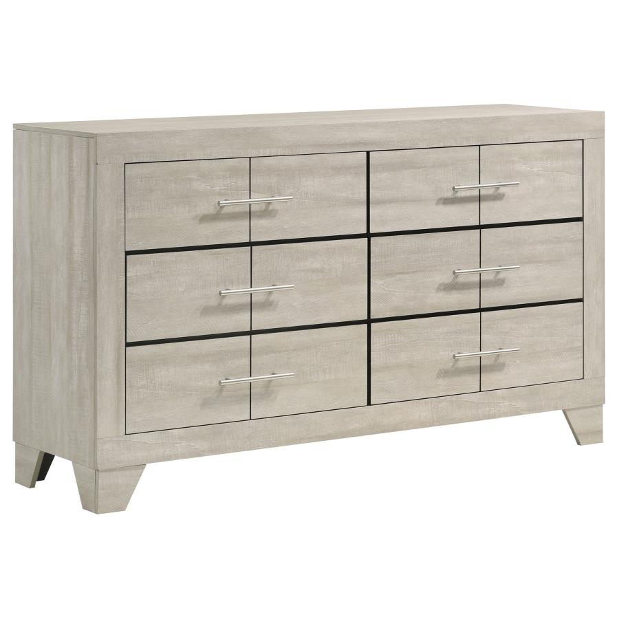Trenton 6-drawer Bedroom Dresser Rustic Cream 225063 - Venini Furniture 