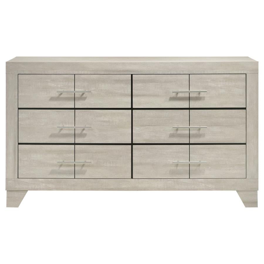 Trenton 6-drawer Bedroom Dresser Rustic Cream 225063 - Venini Furniture 