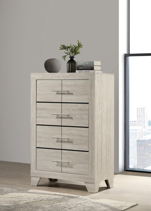 Trenton 4-drawer Bedroom Chest of Drawers Rustic Cream 225065 - Venini Furniture 