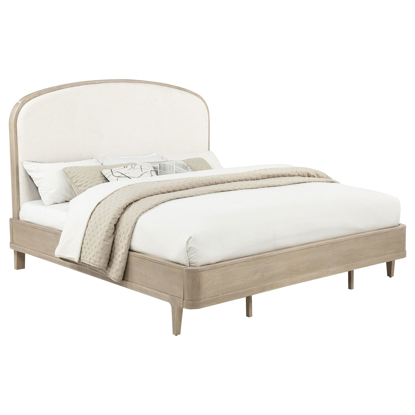 Lucaire  Upholstered Panel Bed Sandstone - Venini Furniture 