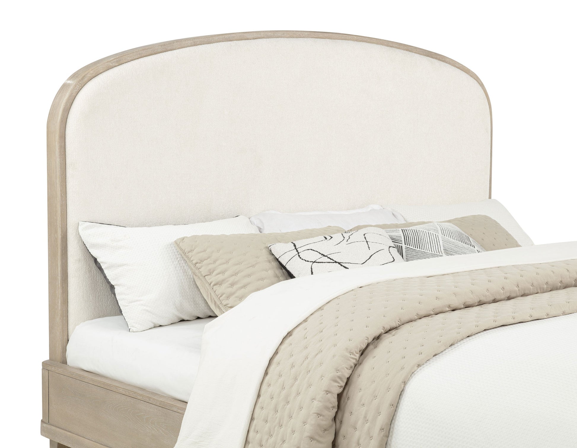 Lucaire  Upholstered Panel Bed Sandstone - Venini Furniture 