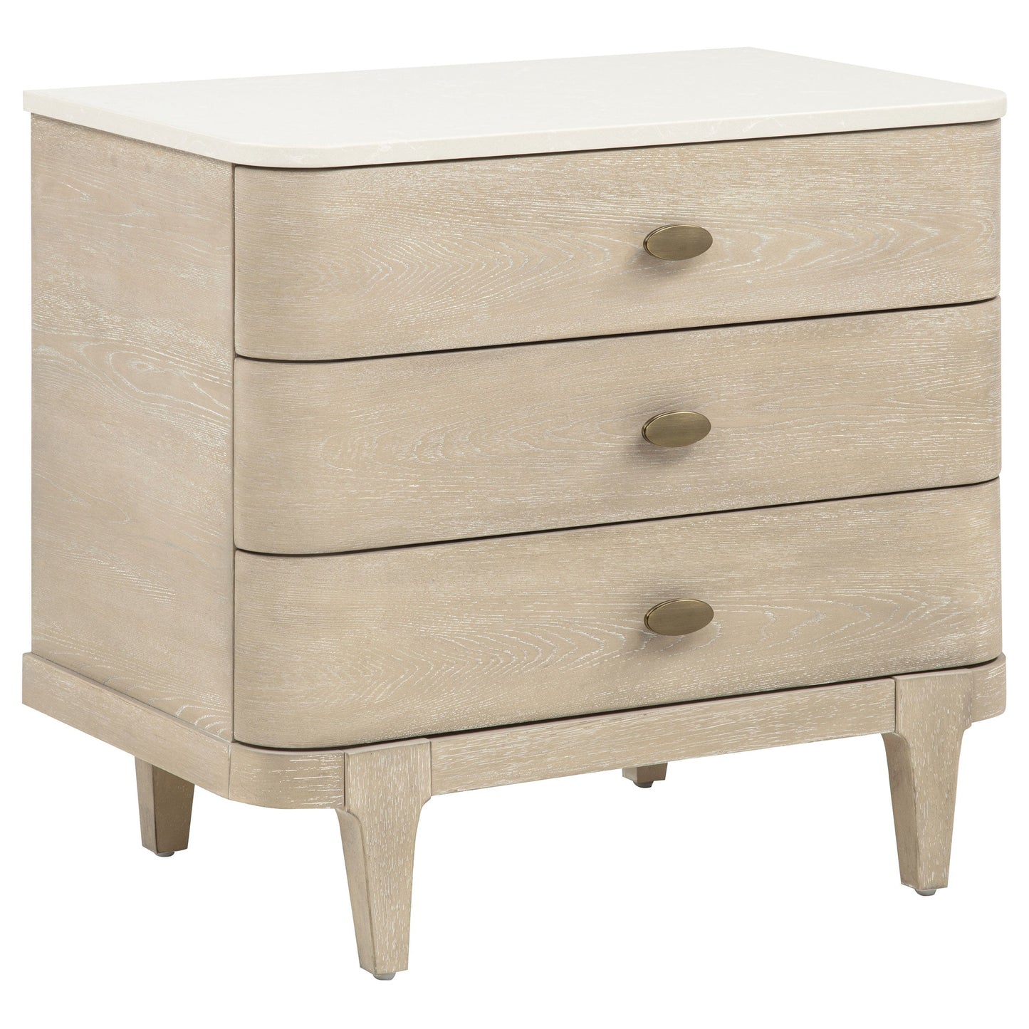 Lucaire 3-drawer Nightstand Bedside Table Sandstone 225182
