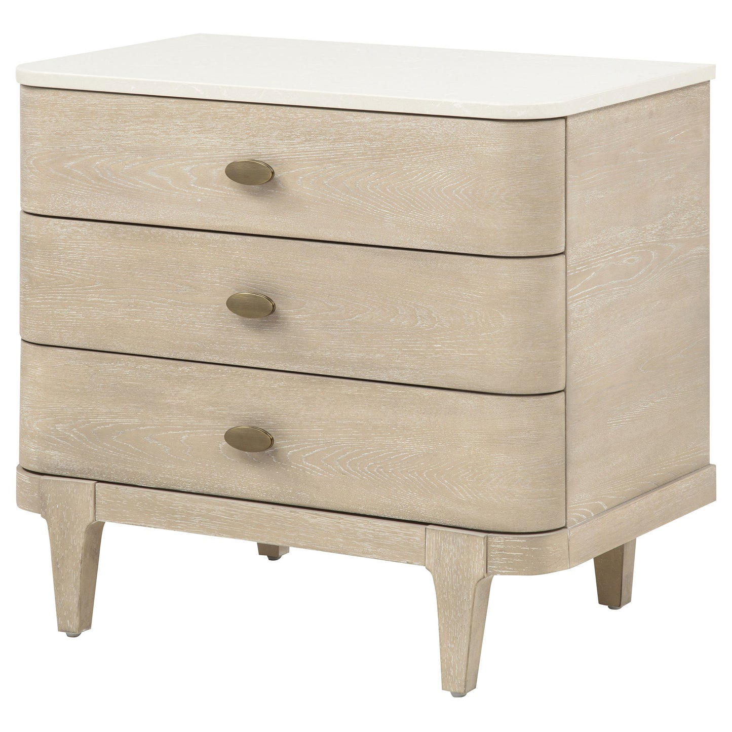 Lucaire 3-drawer Nightstand Bedside Table Sandstone 225182