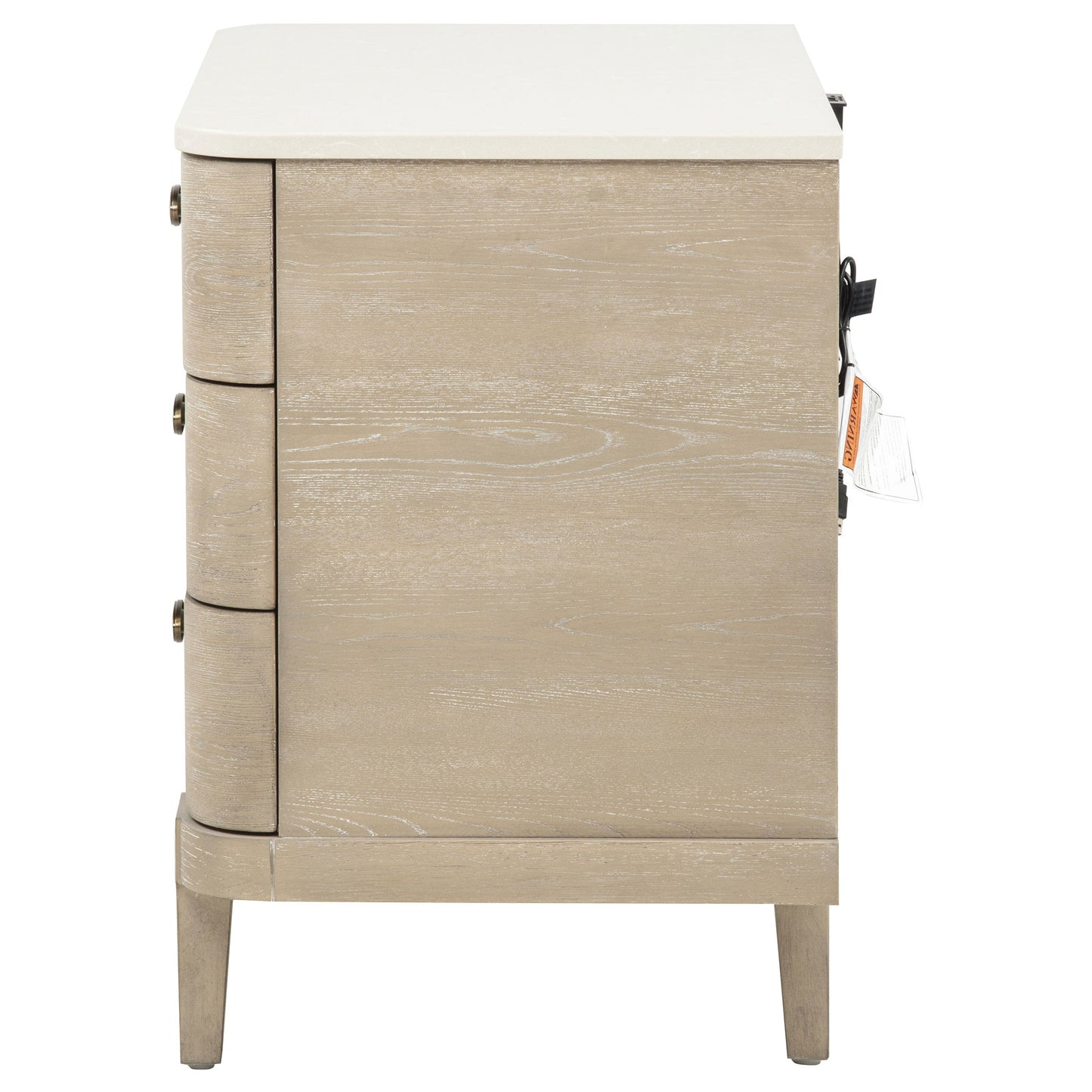 Lucaire 3-drawer Nightstand Bedside Table Sandstone 225182