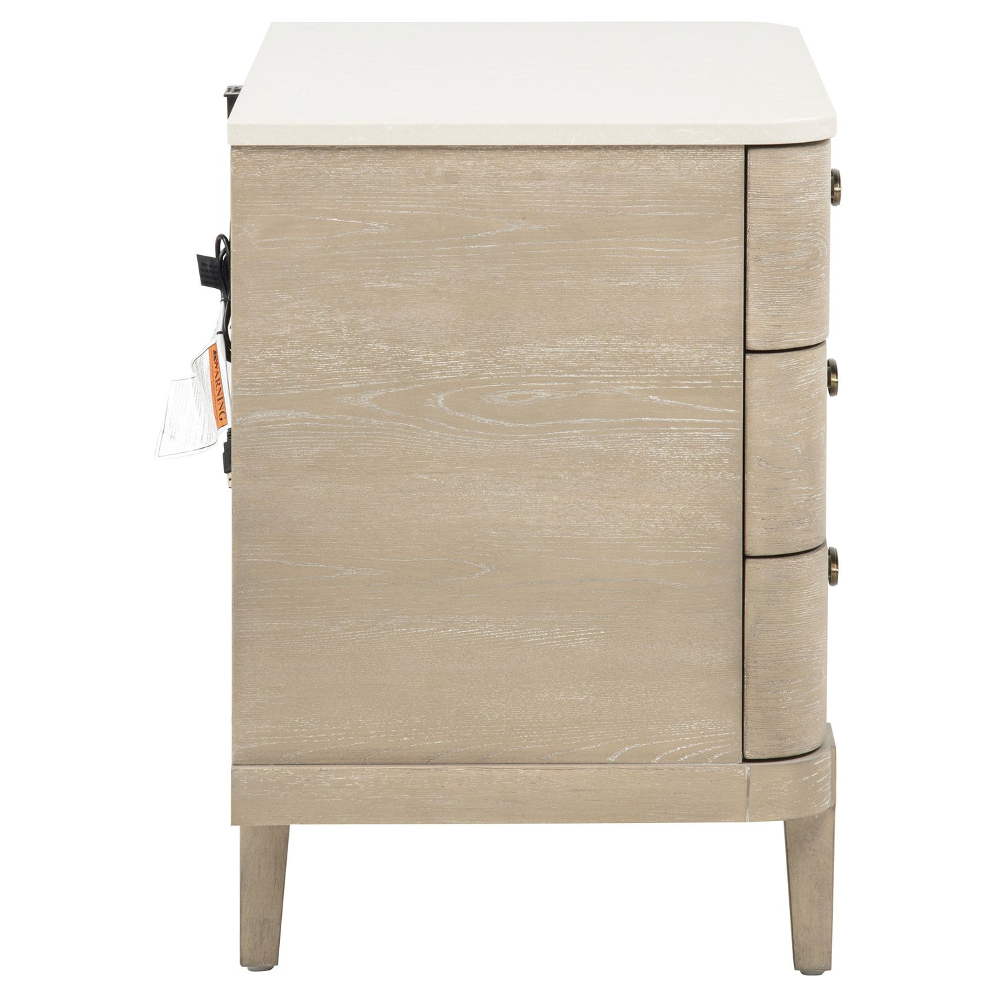 Lucaire 3-drawer Nightstand Bedside Table Sandstone 225182