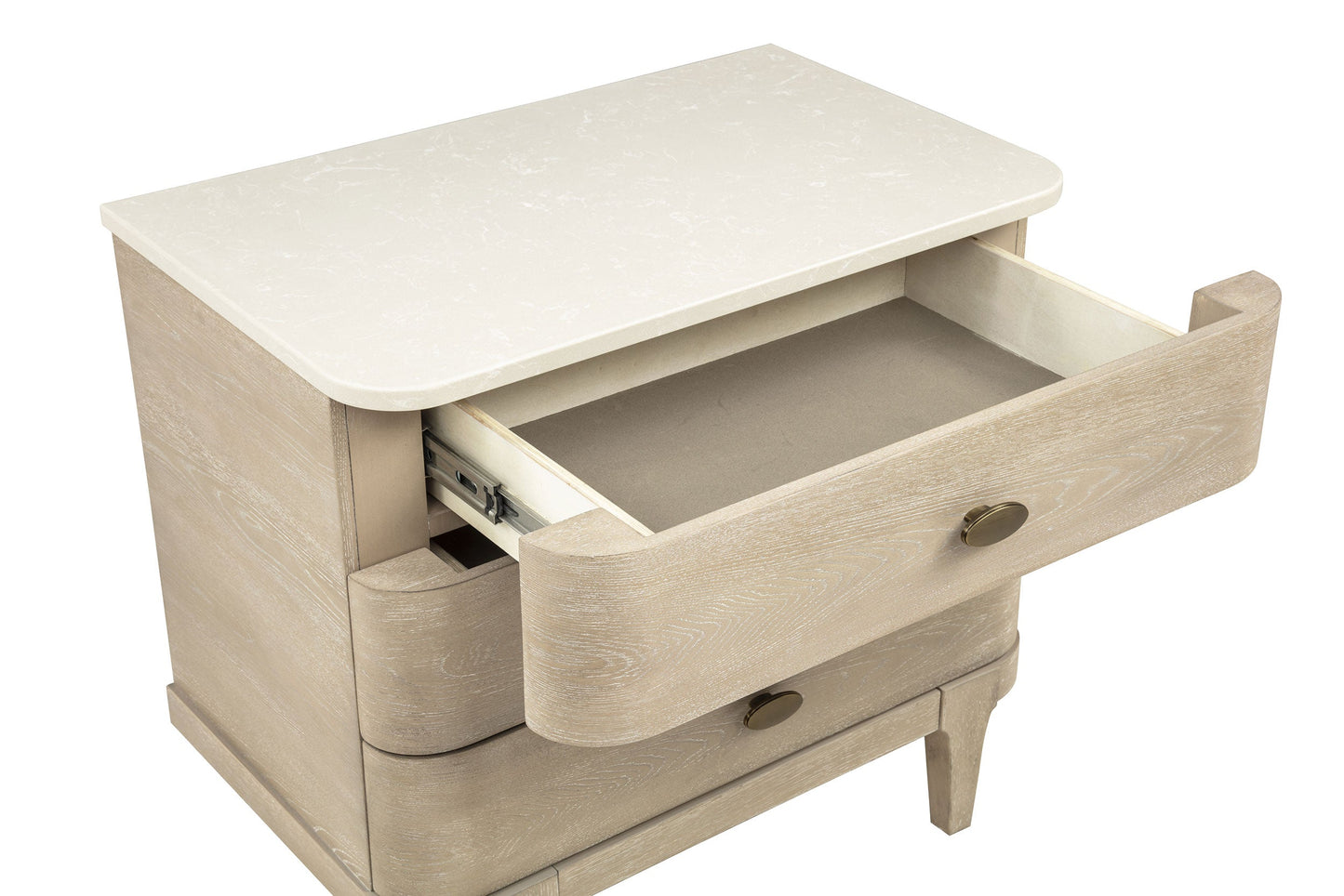 Lucaire 3-drawer Nightstand Bedside Table Sandstone 225182