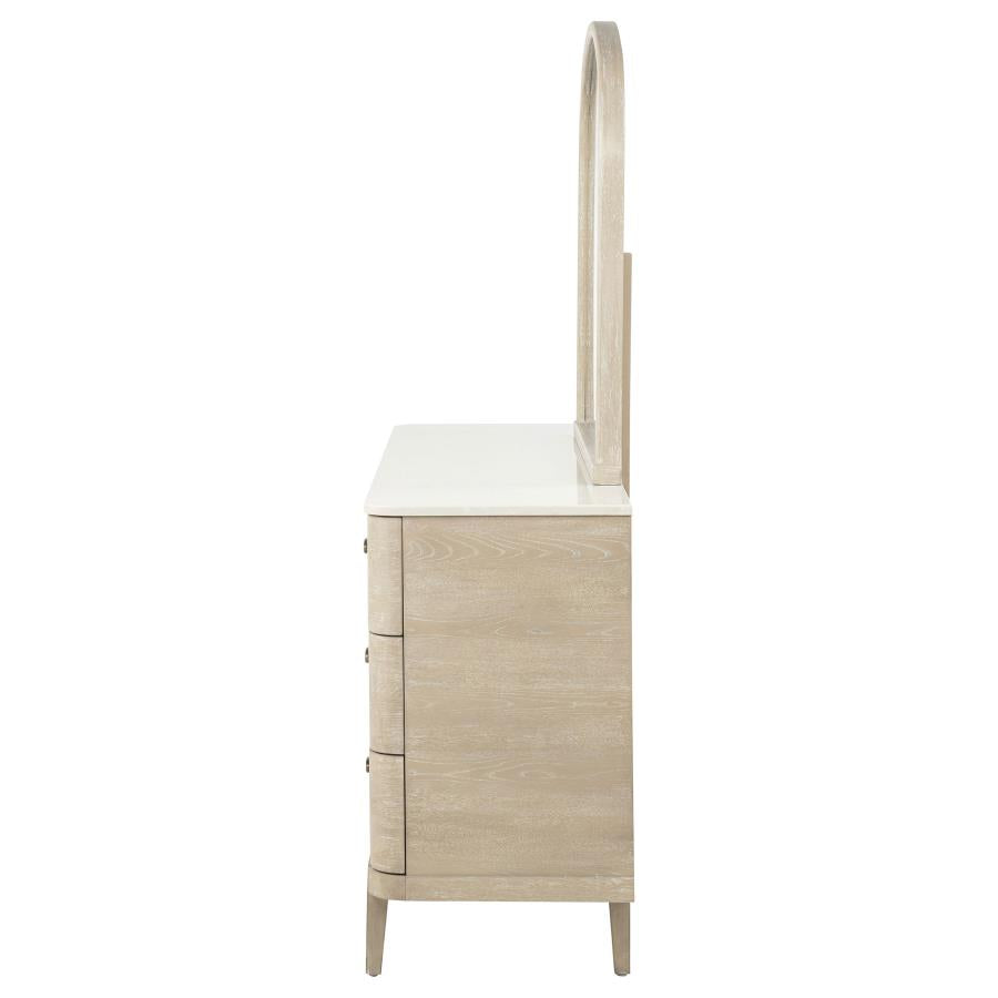 Lucaire 6-drawer Dresser Cabinet with Mirror Sandstone 225183M