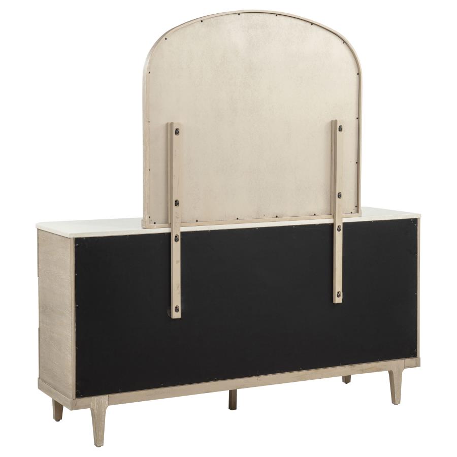 Lucaire 6-drawer Dresser Cabinet with Mirror Sandstone 225183M