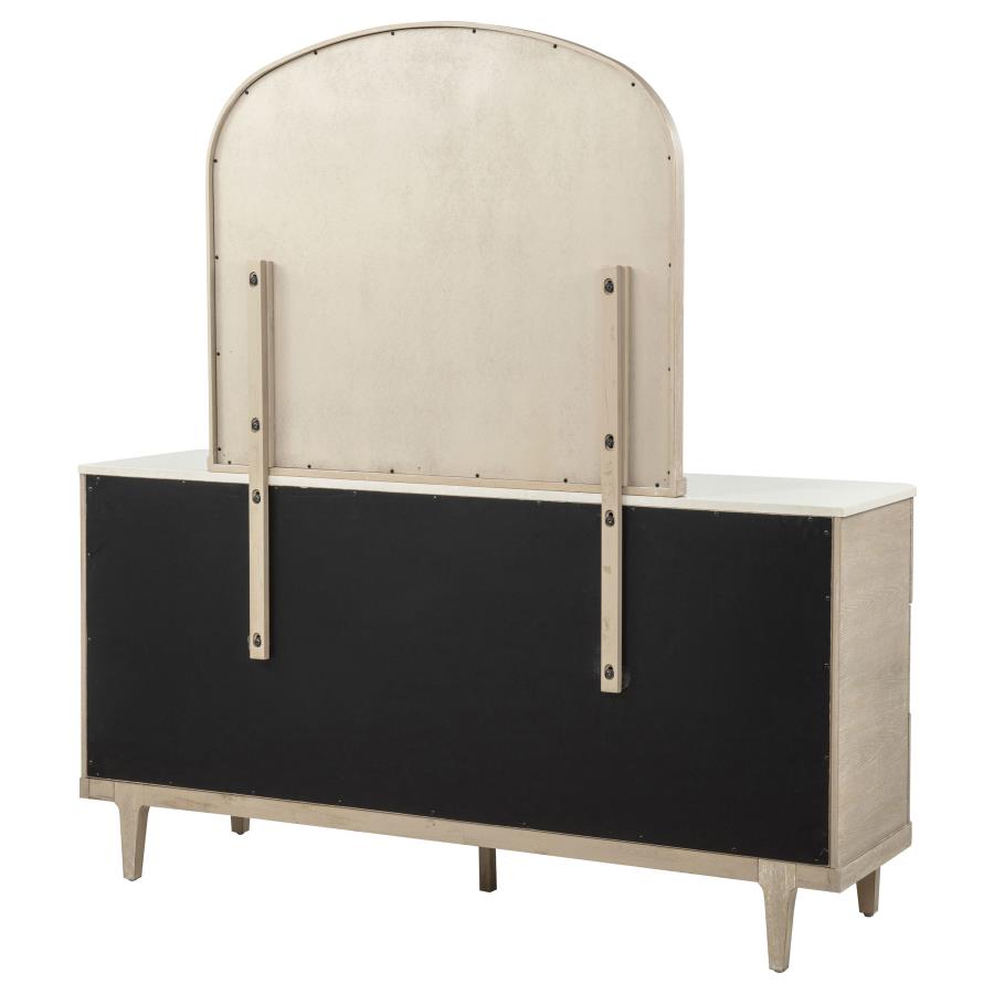 Lucaire 6-drawer Dresser Cabinet with Mirror Sandstone 225183M