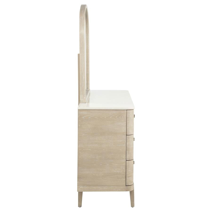 Lucaire 6-drawer Dresser Cabinet with Mirror Sandstone 225183M