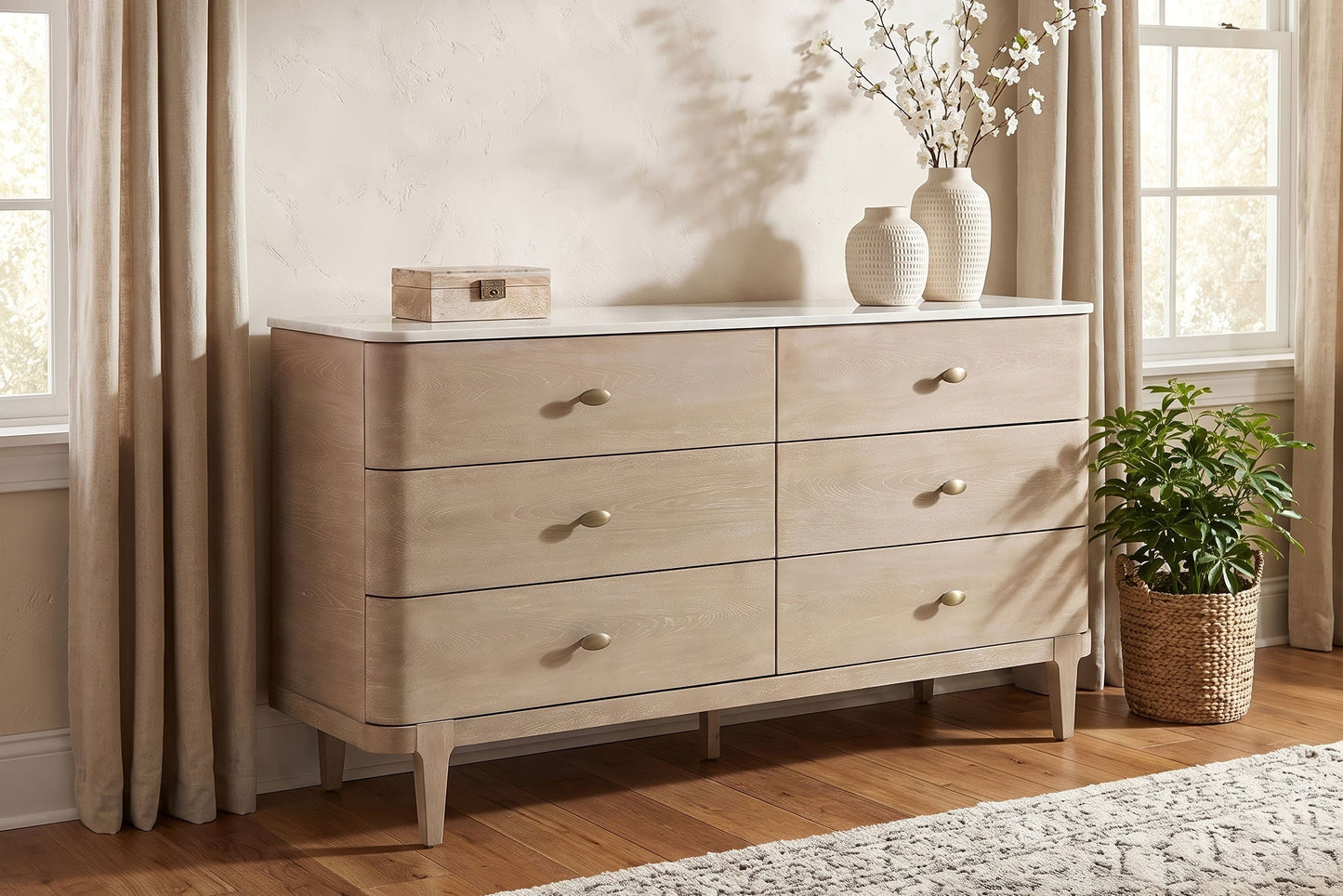 Lucaire 6-drawer Dresser Cabinet Sandstone 225183