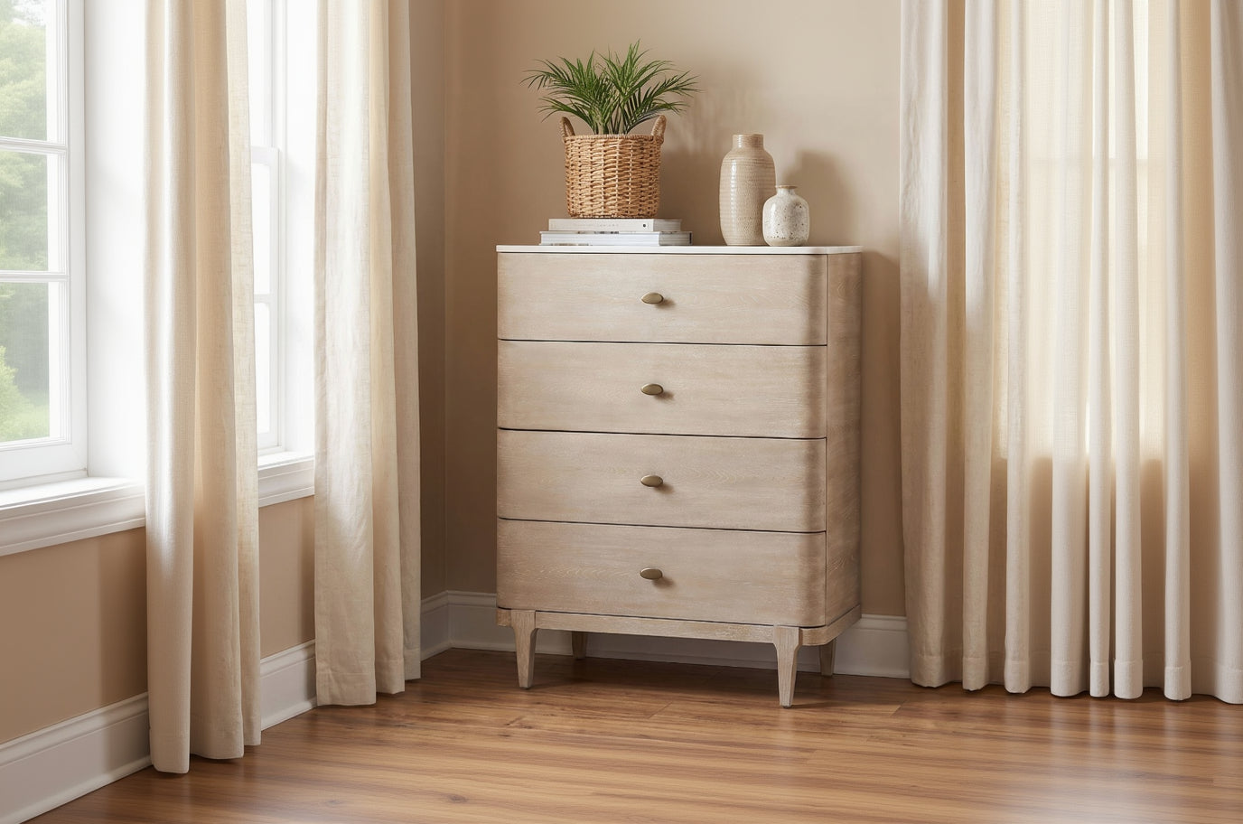 Lucaire 5-drawer Chest of Drawers Sandstone 225185