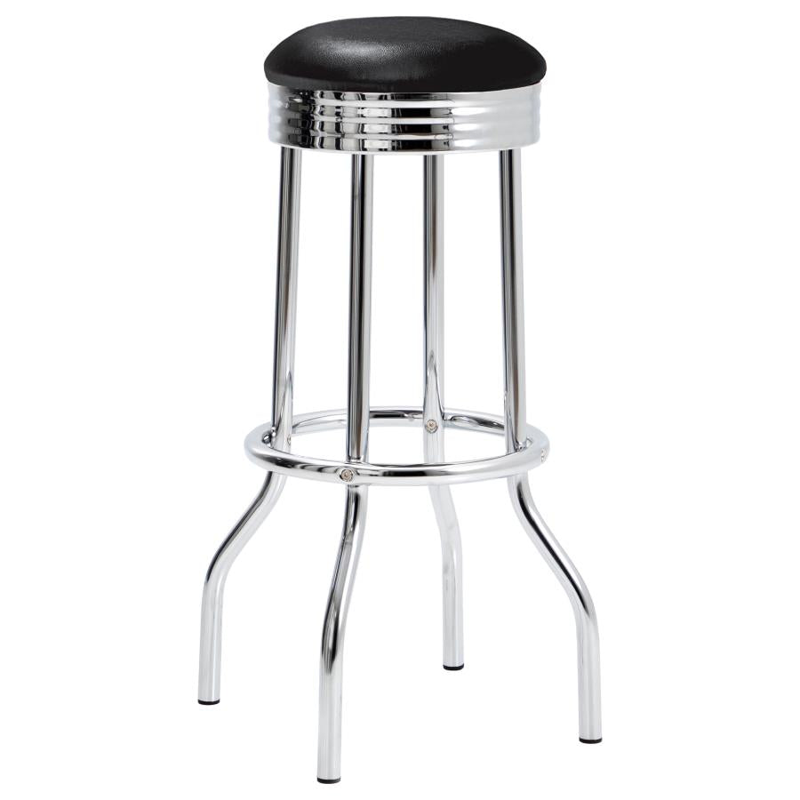 Retro Upholstered Metal Swivel Bar Stool (Set of 2)