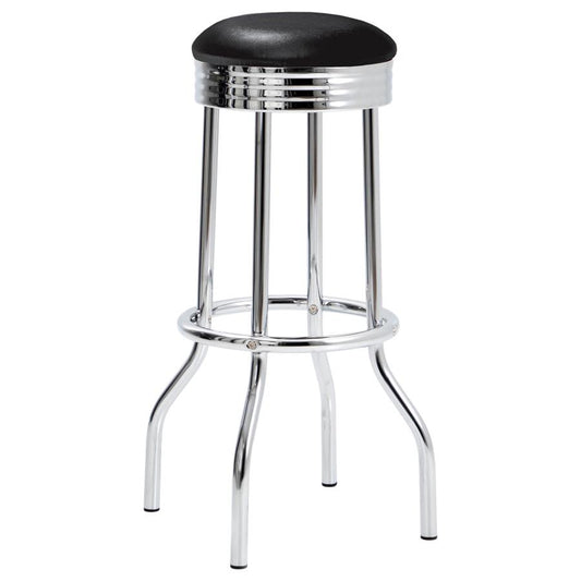 Retro Upholstered Metal Swivel Bar Stool (Set of 2)