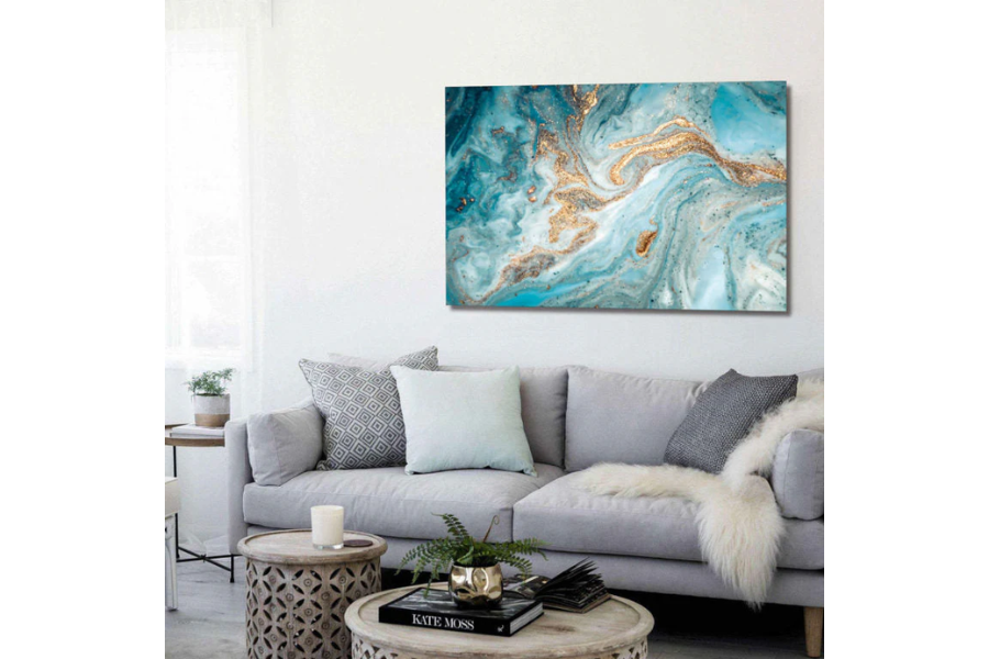 GALAXY Blue Milky Way Wall Art Print TG