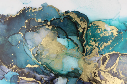 NC-64 GOLD OCEAN Abstract Bliss Modern Wall Art