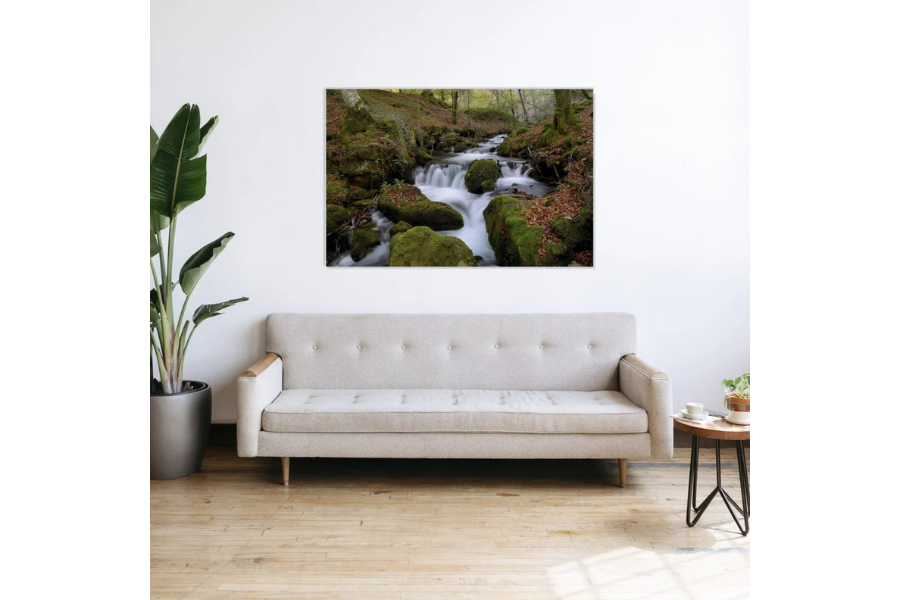 NC-18 MOSSY Stream and Forest Harmony Modern Wall Art TG