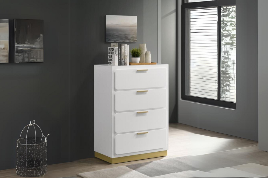 Caraway 4-drawer Bedroom Chest White