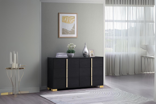 Marceline 6-drawer Dresser Black 222833 - Venini Furniture 