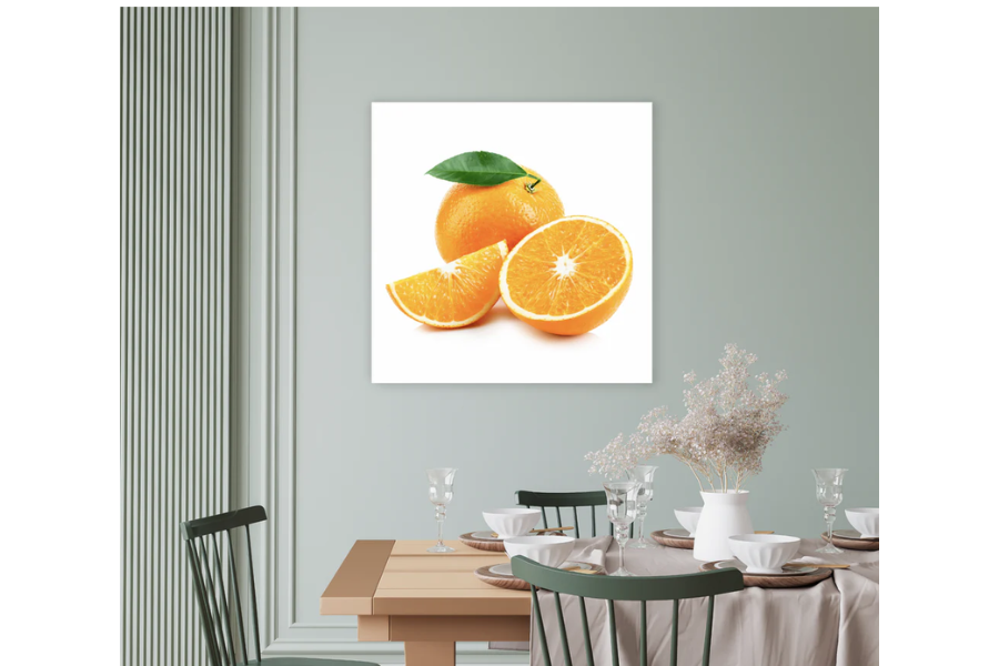 NC-62 ORANGES Kitchen or Dining Tempered Glass Print TG