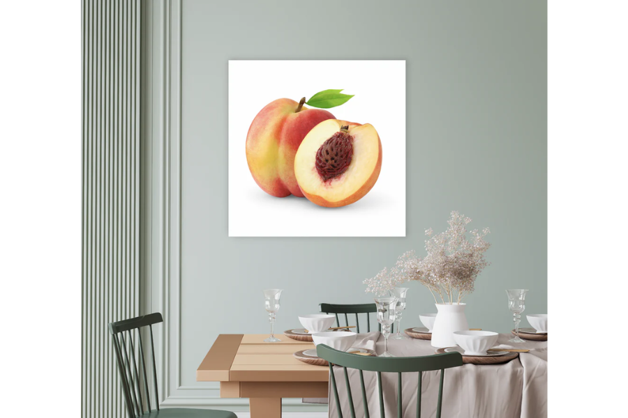 NC-63 PEACHES Kitchen or Dining Tempered Glass Print TG