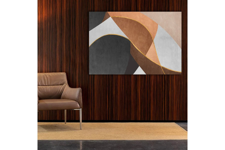 NC-31 GILDED EARTH Abstract Geometrical Modern Wall Art TG