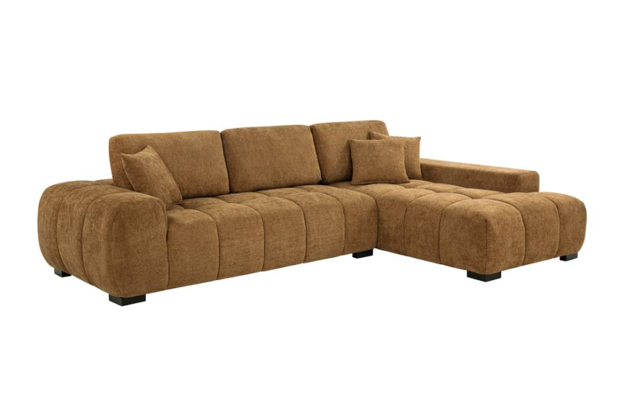 Octavia Upholstered Sectional Chaise Sofa Amber 509340 - Venini Furniture 