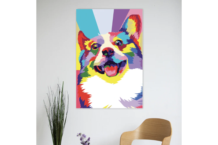 POP-09 CORGI Pem Welsh Buntes Pop Art Modern Wall Art TG