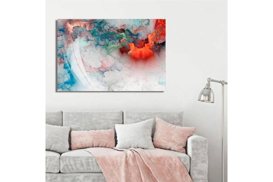 STORMY Turquoise Abstract Acrylic Wall Art Print TG