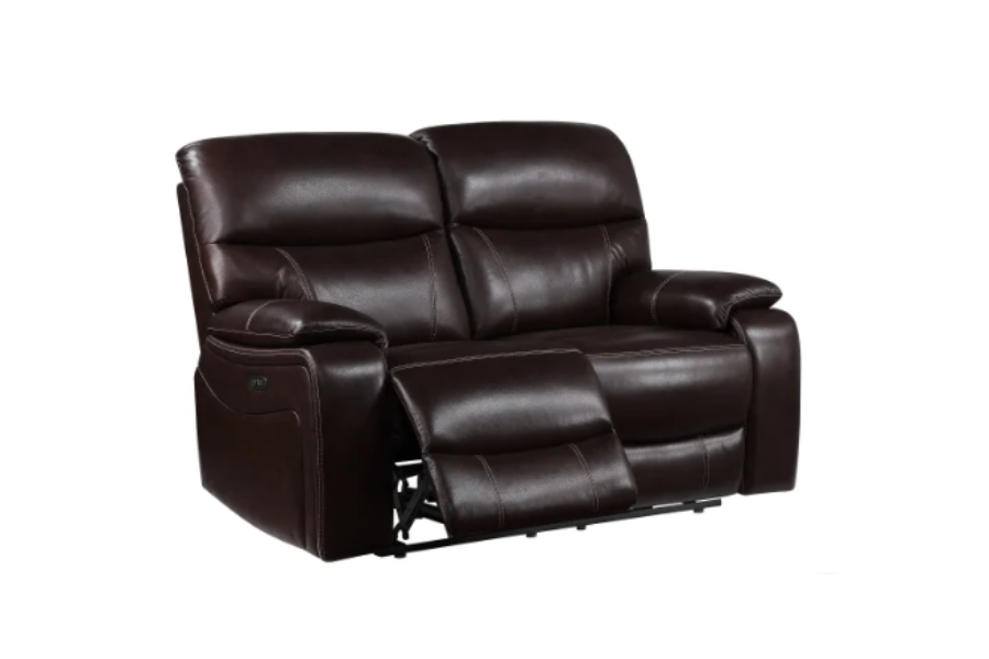 Fallon Leather Power Reclining Loveseat with Power Headrests Floor Model