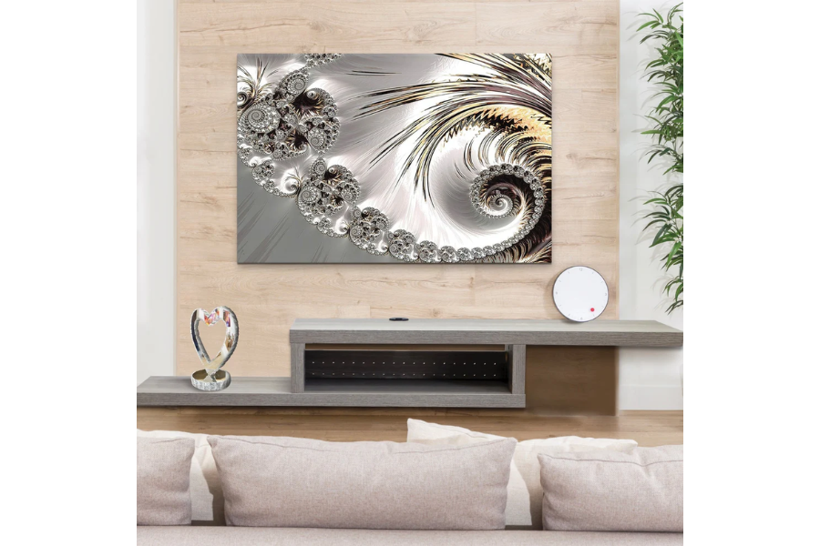 SULC-26 FIBONACCI Grey Creative Abstract Modern Wall Art TG