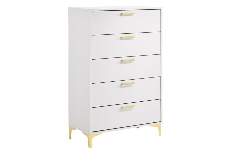 Kendall 5-drawer Bedroom Chest White 224405 - Venini Furniture 