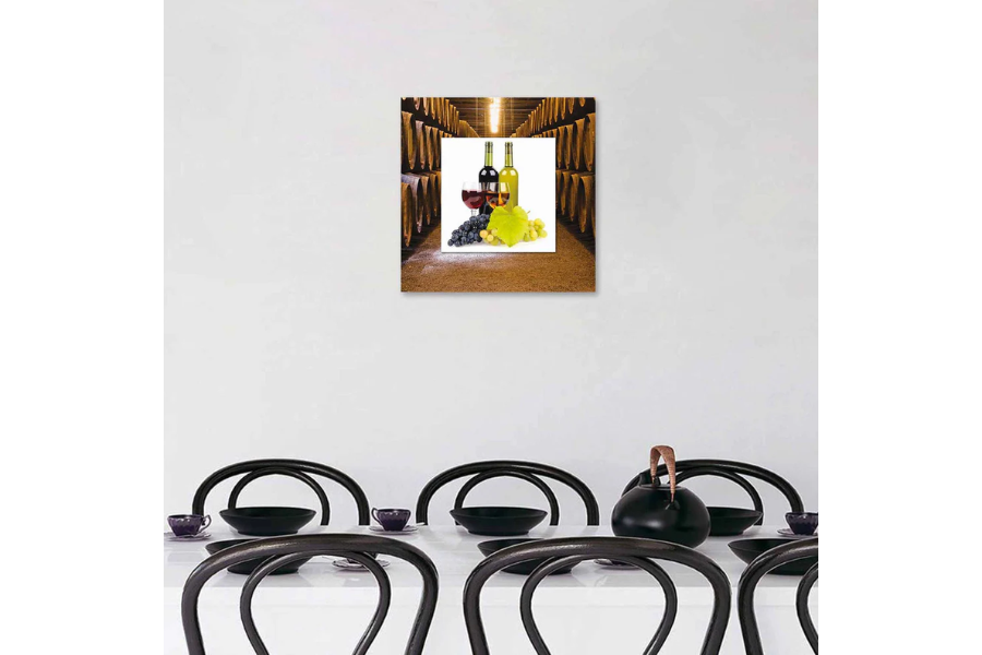 QUORO Wine & Grapes with Background Miniature Fine Wall Art TG