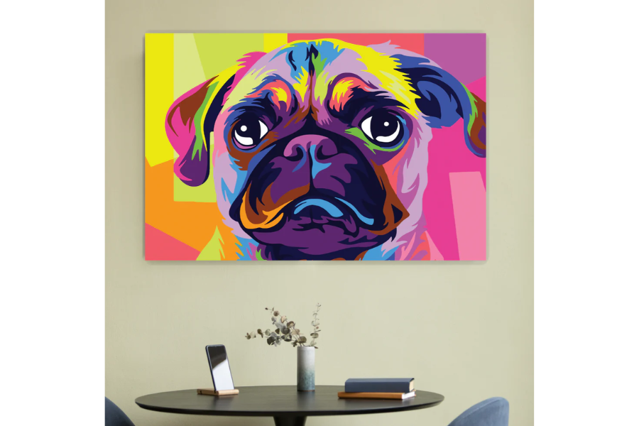 POP-07 PUG Colorful Pop Art Pop Art Modern Wall Art TG