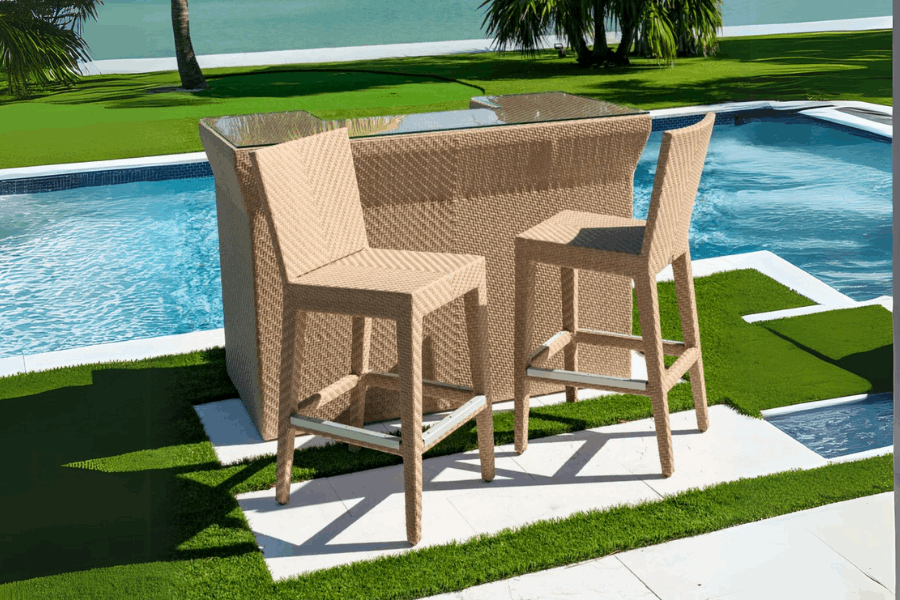 Panama Jack Austin 3-Piece Bar Set with Glass PJO-3801-NAT-BC-3PC