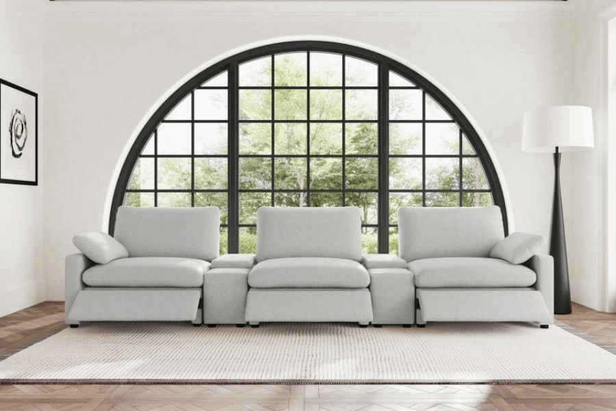 Collins 5-piece Power Reclining Home Theater Seating Grey 609561PT Comming Soon