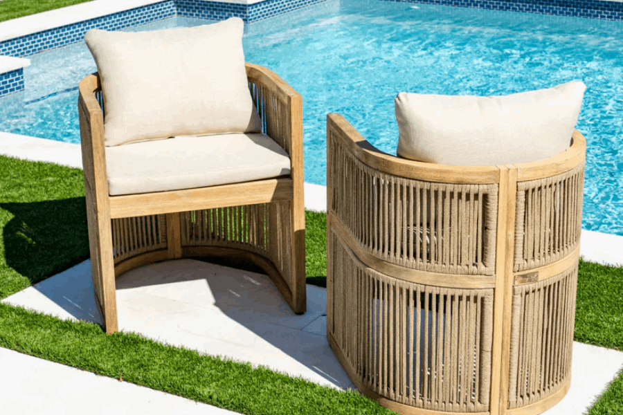 Panama Jack Cabo Set of 2 Barrel Dining Armchairs PJO-4401-NAT-BC