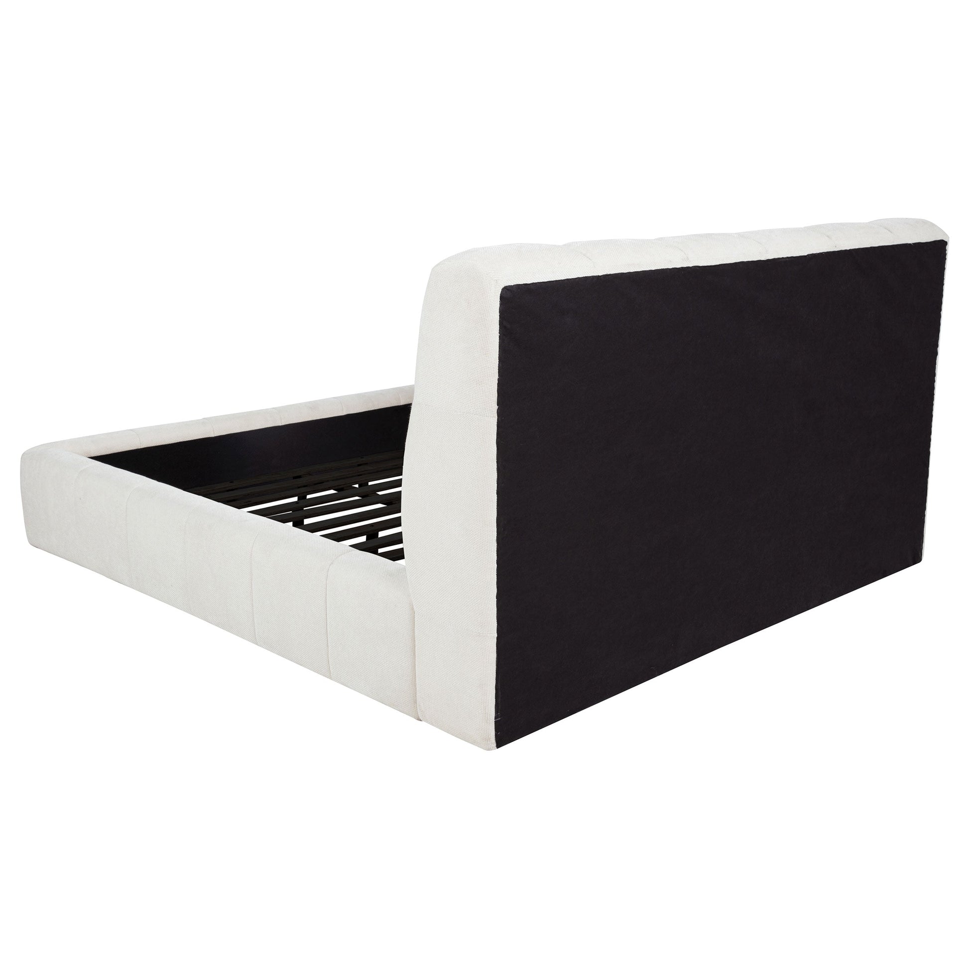 Nollet 48-Inch Upholstered Platform Bed – Cream Available in Queen, California King & Eastern King - Venini Furniture 