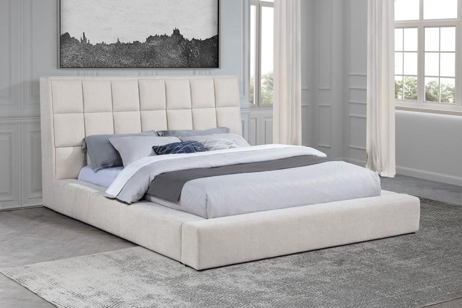 Dreux Upholstered Panel Platform Bed - Venini Furniture 