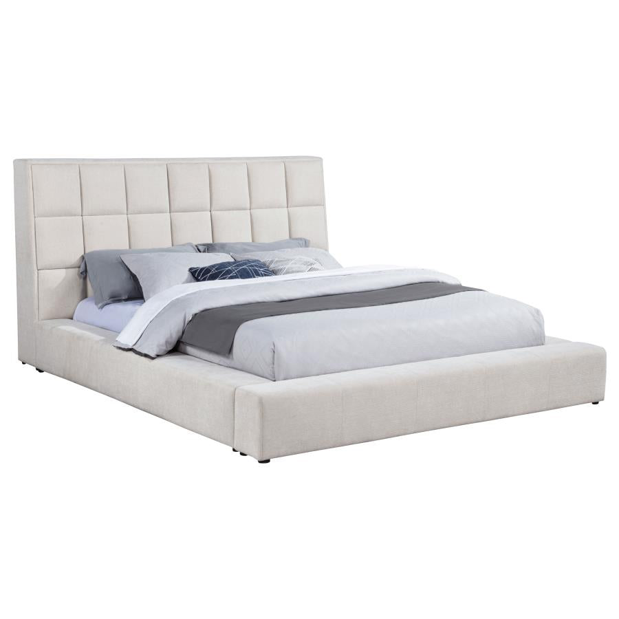 Dreux Upholstered Panel Platform Bed - Venini Furniture 