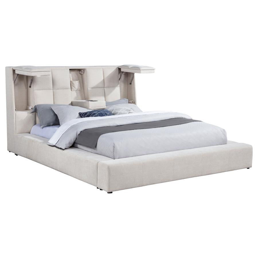 Dreux Upholstered Panel Platform Bed - Venini Furniture 