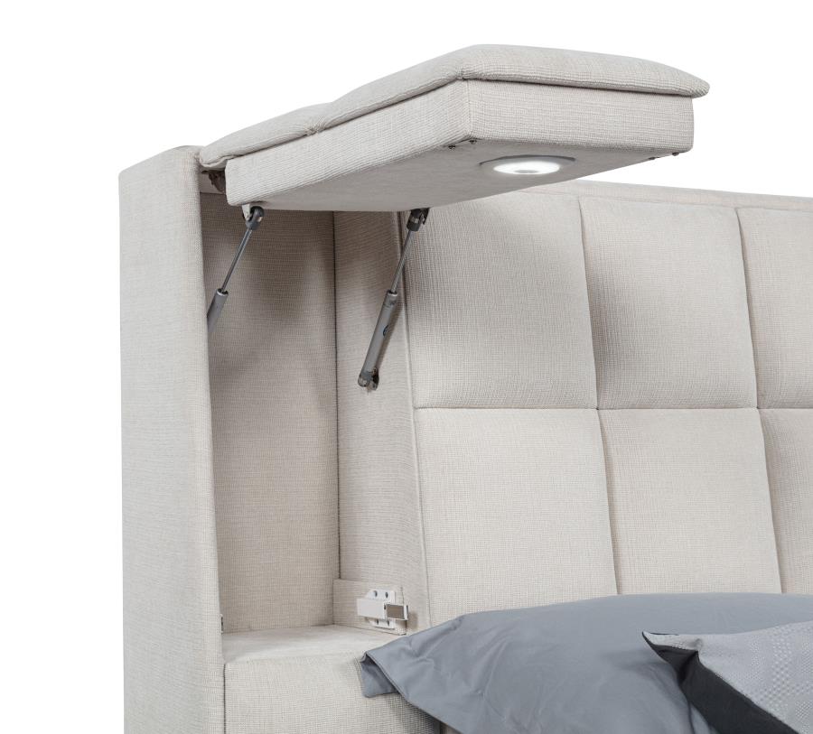 Dreux Upholstered Panel Platform Bed - Venini Furniture 