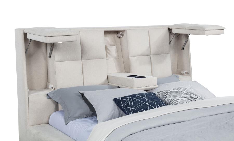 Dreux Upholstered Panel Platform Bed - Venini Furniture 