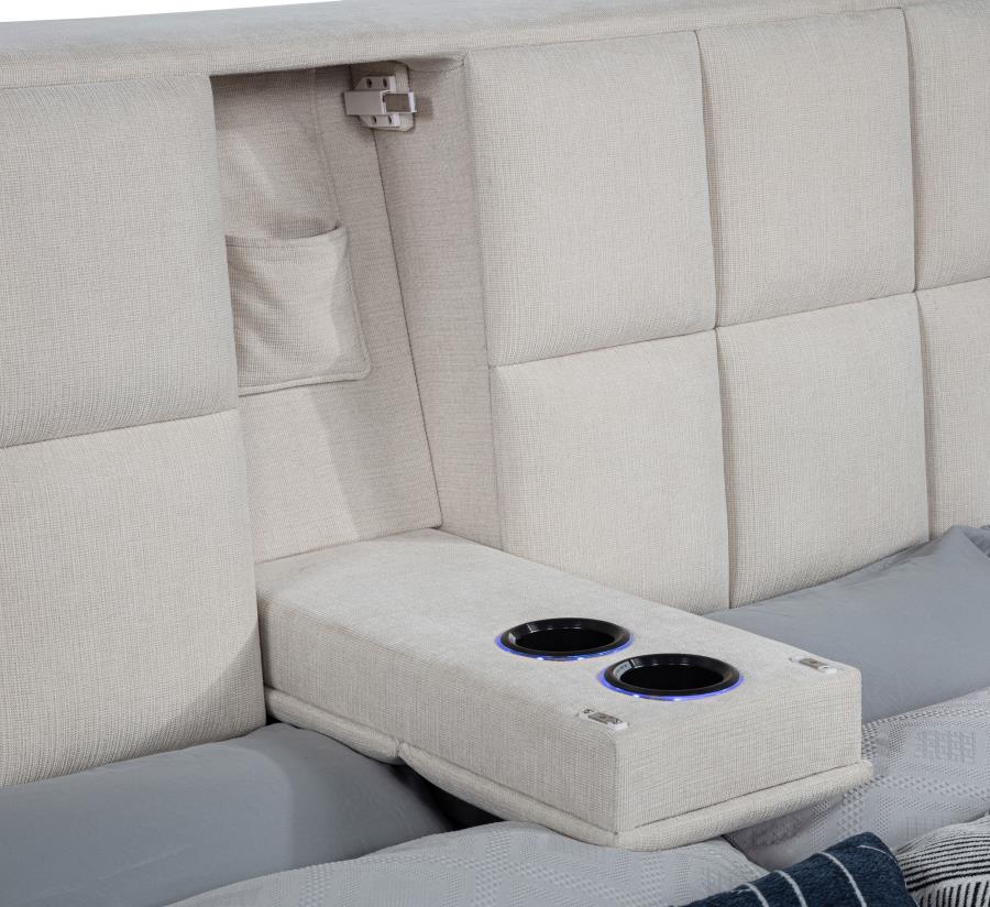 Dreux Upholstered Panel Platform Bed - Venini Furniture 